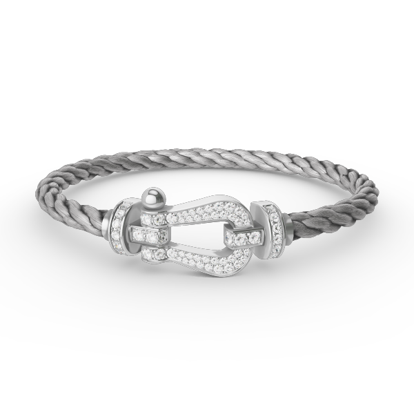 [ORA]FORCE LARGE HORSESHOE FULL DIAMOND BRACELET SILVER