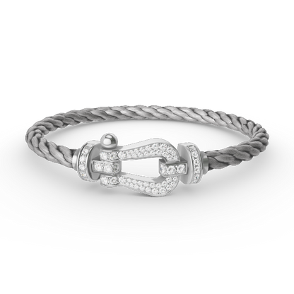 [ORA]FORCE LARGE HORSESHOE FULL DIAMOND BRACELET SILVER