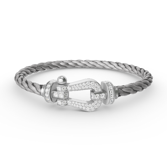 [ORA]FORCE LARGE HORSESHOE FULL DIAMOND BRACELET SILVER