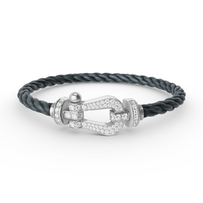 [ORA]FORCE LARGE HORSESHOE FULL DIAMOND BRACELET SILVER