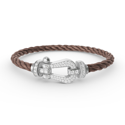 [ORA]FORCE LARGE HORSESHOE FULL DIAMOND BRACELET SILVER