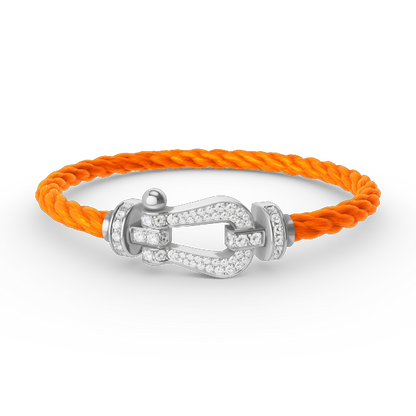 [ORA]FORCE LARGE HORSESHOE FULL DIAMOND BRACELET SILVER