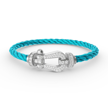 [ORA]FORCE LARGE HORSESHOE FULL DIAMOND BRACELET SILVER