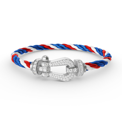 [ORA]FORCE LARGE HORSESHOE FULL DIAMOND BRACELET SILVER
