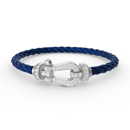 [ORA]FORCE LARGE HORSESHOE FULL DIAMOND BRACELET SILVER