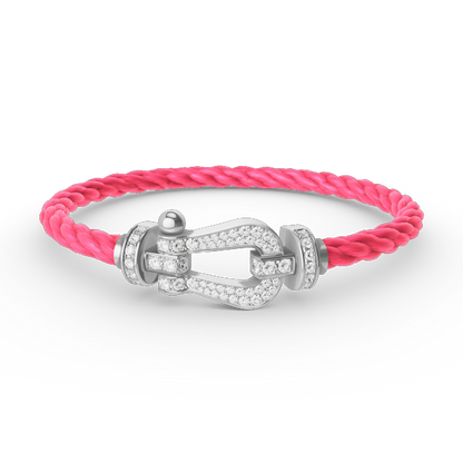 [ORA]FORCE LARGE HORSESHOE FULL DIAMOND BRACELET SILVER