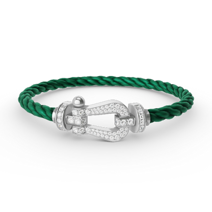 [ORA]FORCE LARGE HORSESHOE FULL DIAMOND BRACELET SILVER