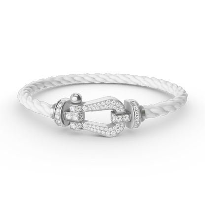 [ORA]FORCE LARGE HORSESHOE FULL DIAMOND BRACELET SILVER