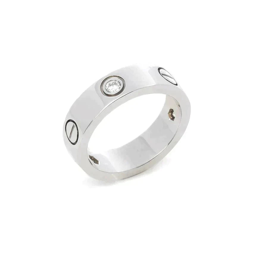 [ORA]LOVE RING 5.5MM 3 DIAMONDS SILVER